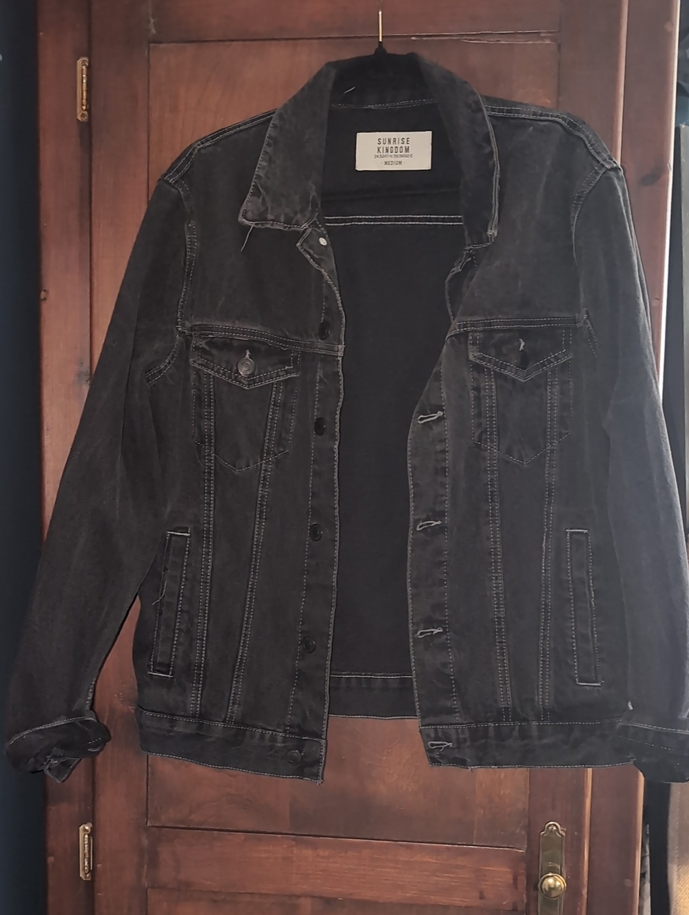 Sunrise Kingdom Men's Washed Black Denim Jacket